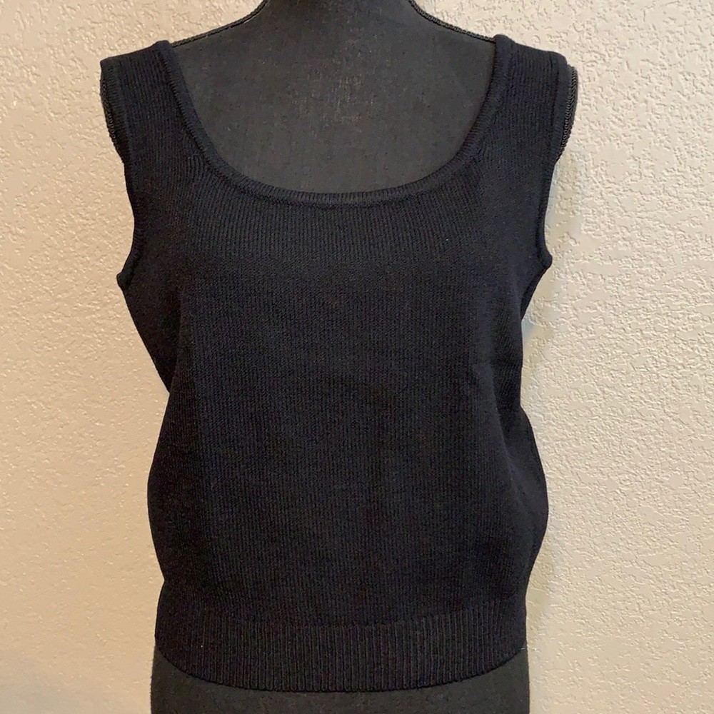 St. John Basic Black Sweater Tank Size Medium - image 1